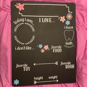 Baby Girl Milestone Chalkboard